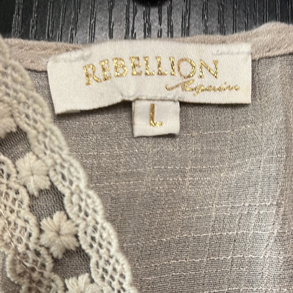 Rebellion Cream Long Open Cardigan with Embroidered Details - Picture 7 of 8